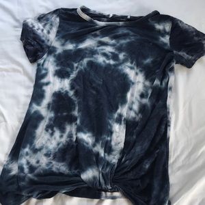 Girls Tie-Dye Shirt with Tie at Waist